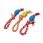 ΠΑΙΧΝΙΔΙ ΣΚΥΛΟΥ ΜΕ ΕΛΑΣΤΙΚΟ ΣΧΟΙΝΙ ΛΑΒΗ Κ' ΛΑΣΤΙΧΕΝΙΑ ΜΠΑΛΑ ΣΕ 3 ΧΡΩΜΑΤΑ 42CM